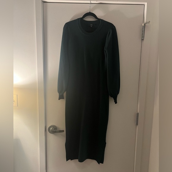 Lulus Emerald Green Balloon Sleeve Midi Sweater Dress - Picture 4 of 5